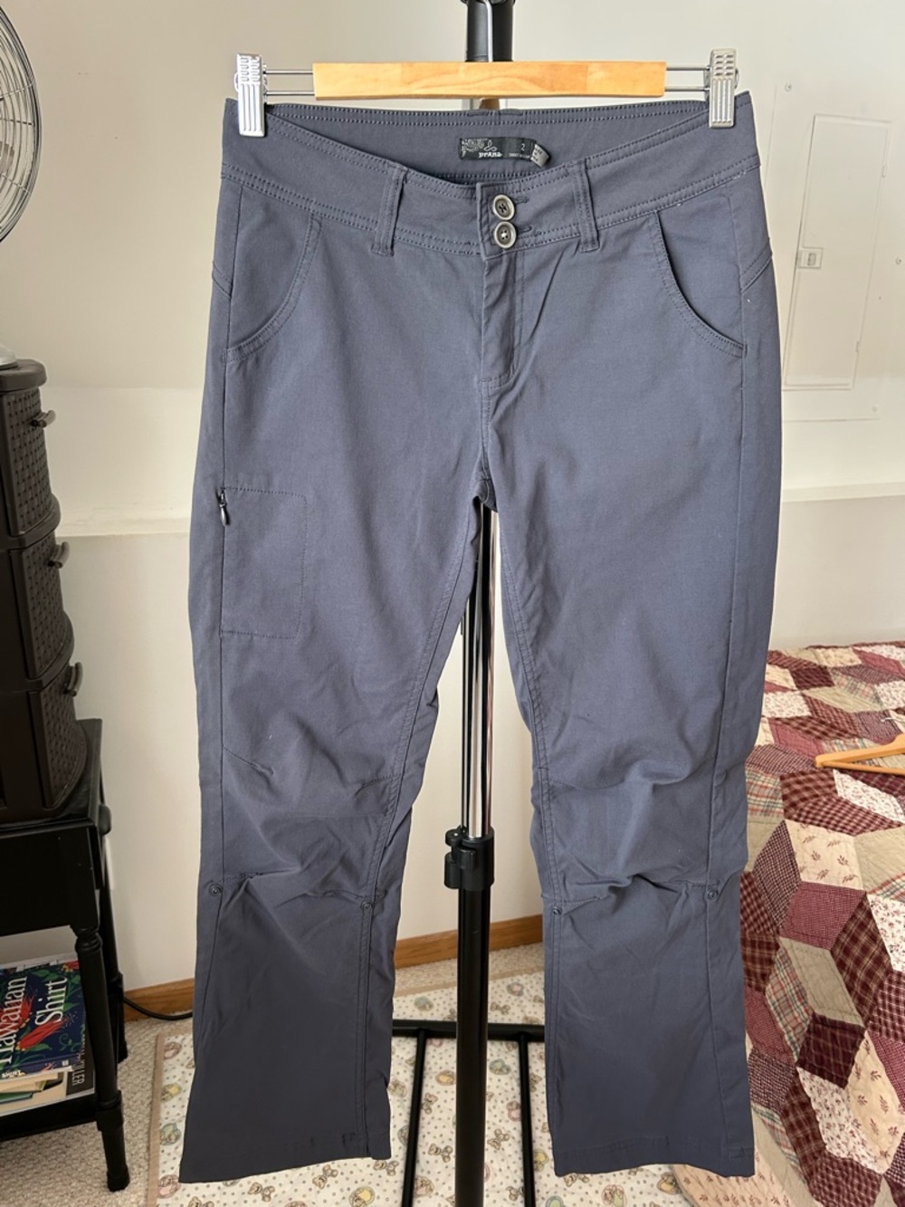Prana Halle Convertible Hiking Pants Gray 2 Short
